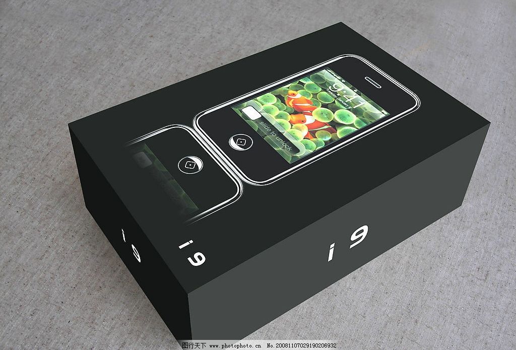 仿苹果机i9手机包装盒图片