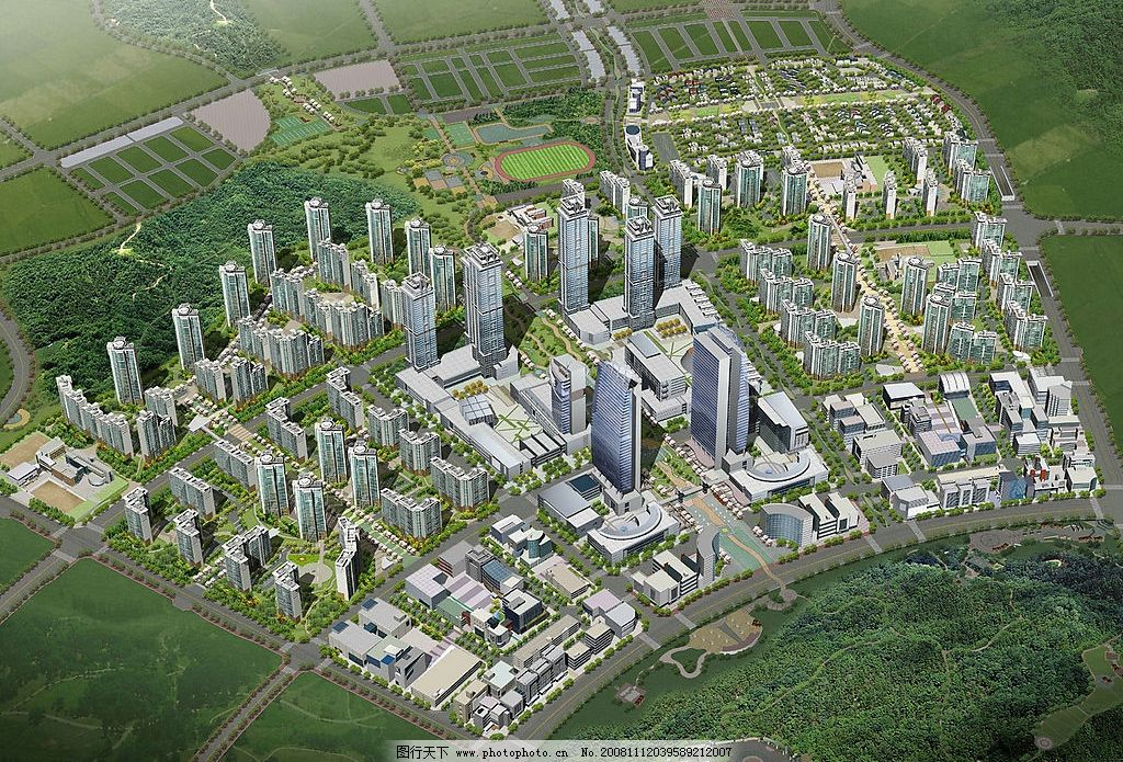 园林建筑 房子 建筑物 房产 俯视 草地 建筑园林 摄影图库 80dpi jpg