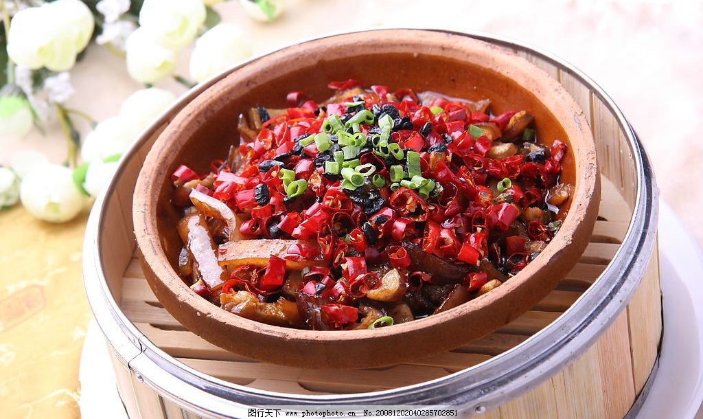 豆豉辣椒蒸肉皮图片