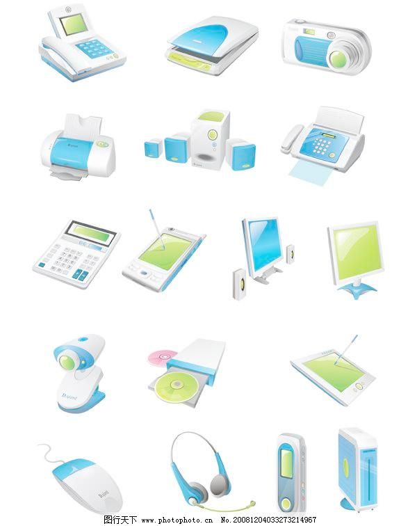 电脑硬件系列图片,传真 打印机 电话 电脑网络