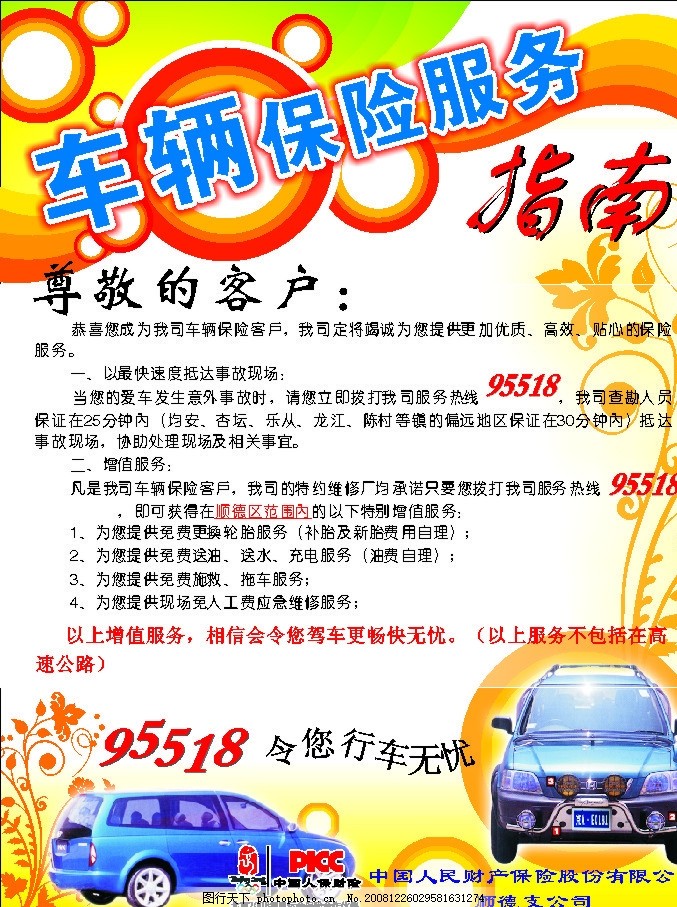 汽车保险服务展板,汽车保险指南 海报 中国人保